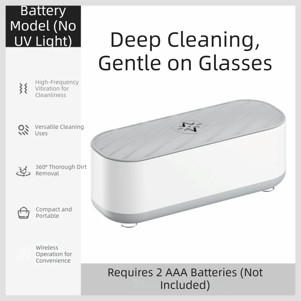Multifunctional Ultrasonic Jewelry Cleaner Lightweight Portable Ultrasonic Cleaning Machine Quiet High-Frequency