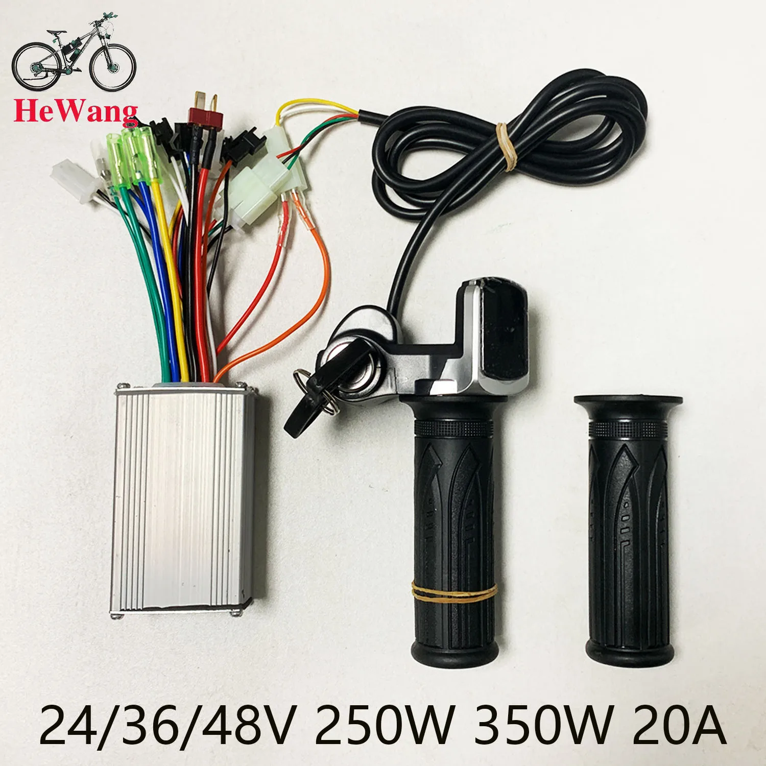 전자 자전거 스쿠터 3 모드 사인파 브러시리스 모터 컨트롤러 24/36/48V 350W 18A + 잠금 핸들 바 LED 디스플레이 배터리 용량 포함
