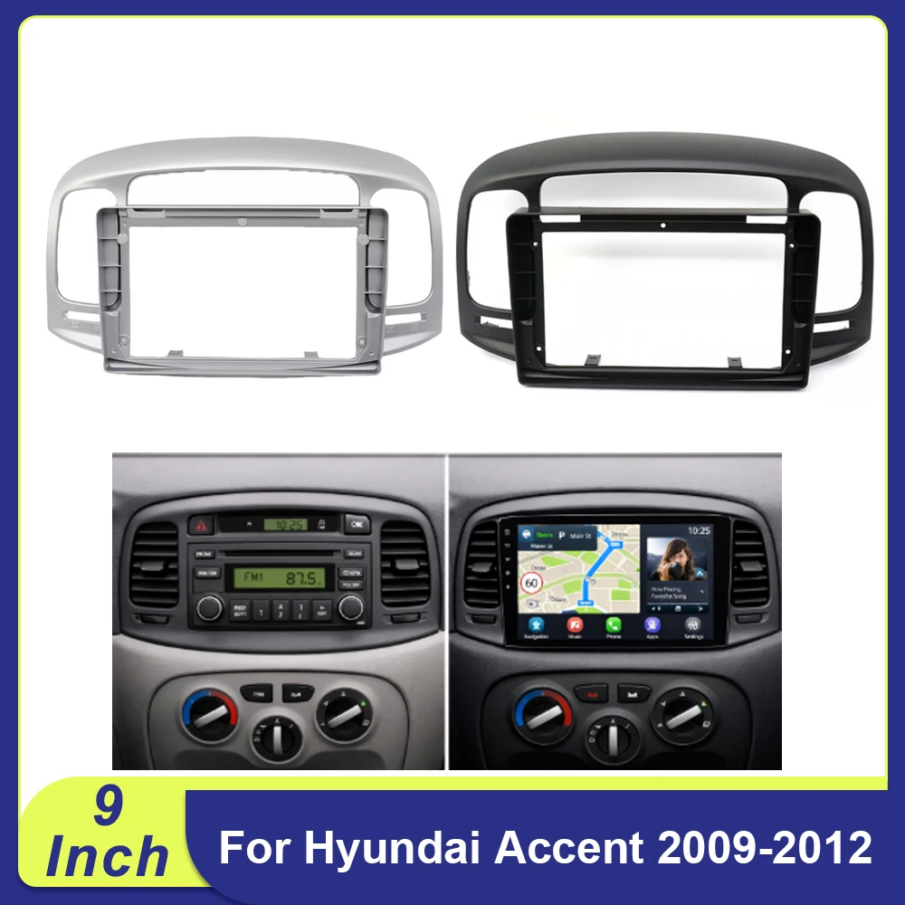 

9 Inch Car Radio Fascia Frame for Hyundai Accent 2009-2012 | 2DIN Dashboard Audio Stereo Panel Adapter