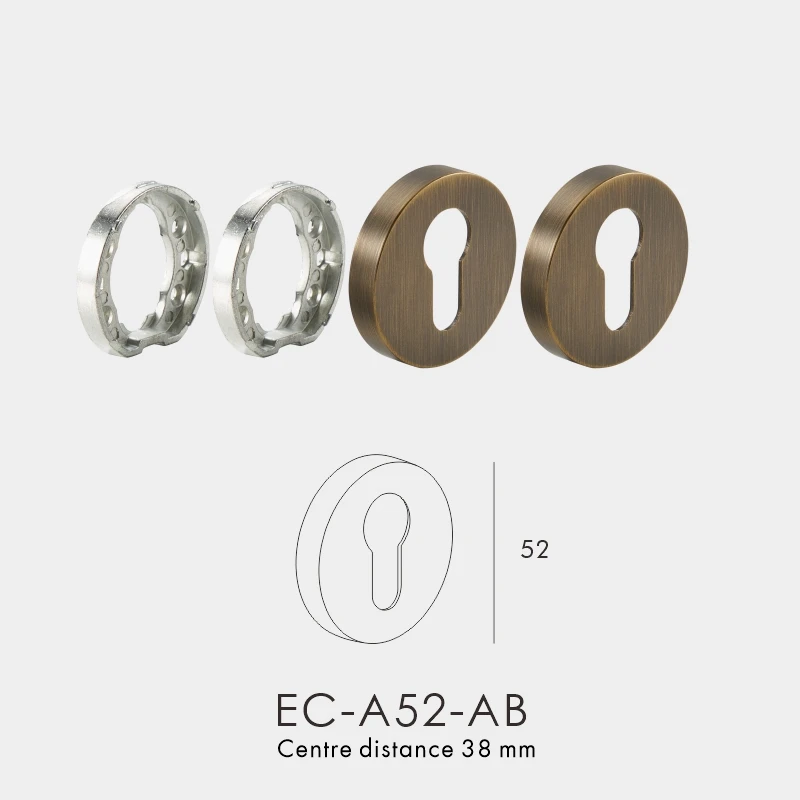 Nurlin Brass Door Handle Accessories Euro Cylinder Key Escutcheon Matt Brass Antique Bronze Black image 3