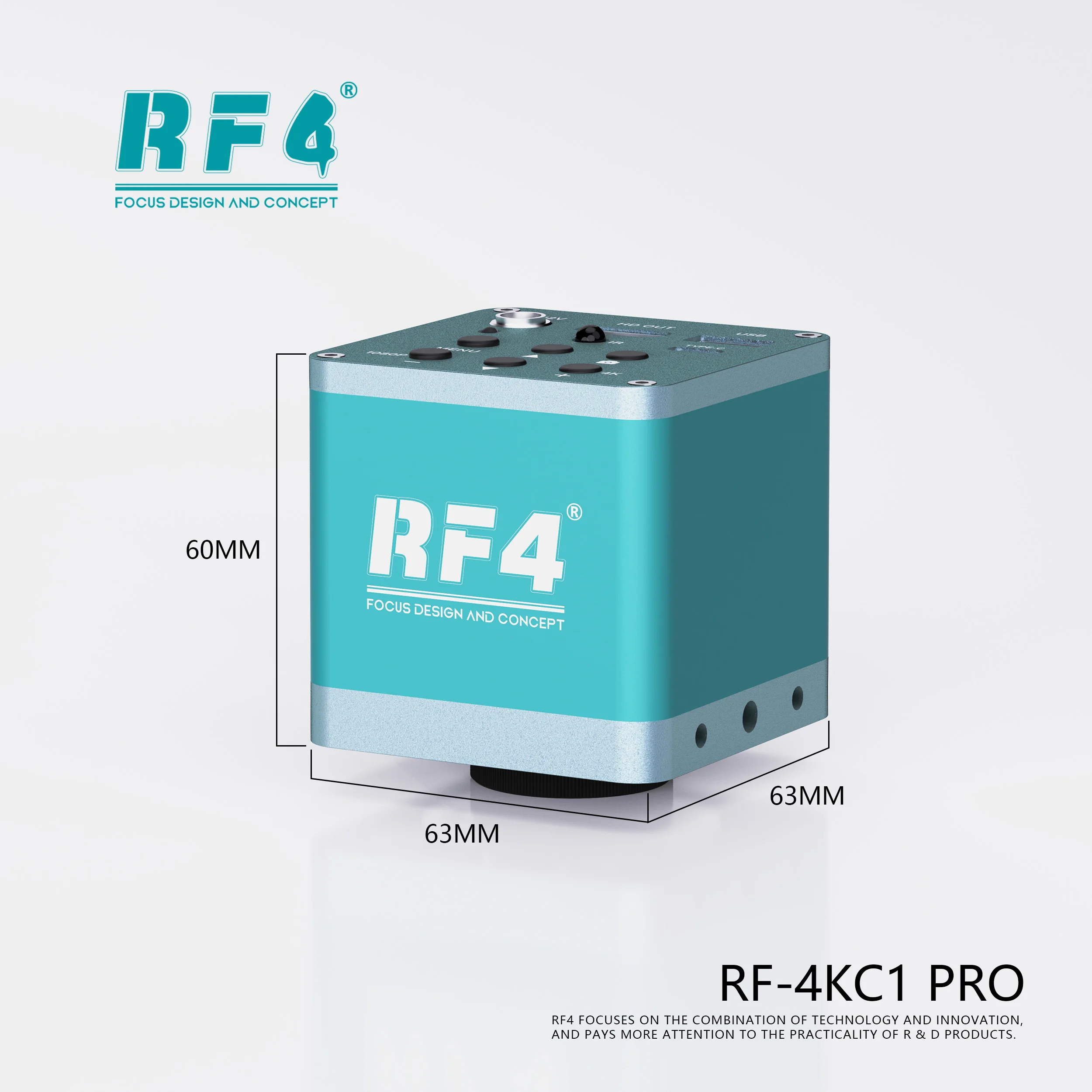 RF4 RF-4KC1 PRO Microscope HD 4K Camera, Real-time Current Tracking Curve Display  ，For Mobile Phone PCB Welding Repair