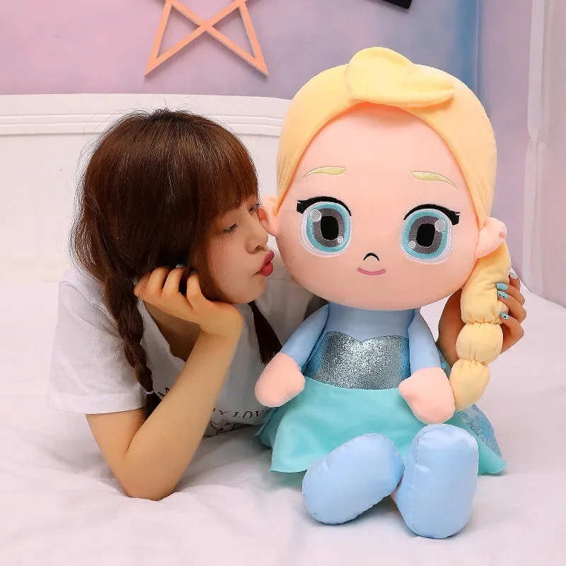 Disney Anime Cartoon Frozen Romance Princess Anna Plush Toy Soft Animals Kawaii Room Decor Toys for Kids Girl Christmas Gifts