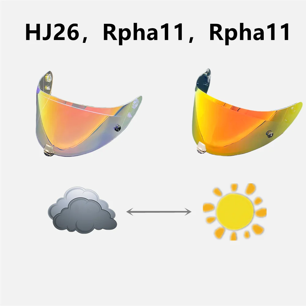 خوذة Rpha11 درع الوجه لـ HJC HJ26 Rpha 11 قناع مقاوم للغبار والرياح درع فوتوكروميك مطلي بالكهرباء قناع فيلم مضاد للضباب #2