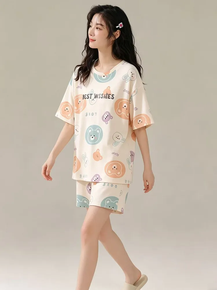Sleepwear Set Women Short Pajamas for Women Women's Summer Pajamas Pajama Sets Pijama Woman Home Wear Panties Sleep Lounge