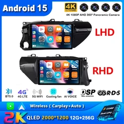 Android 15 Carplay Car Radio For Toyota HILUX REVO VIGO IMV 2016 2017 Navigation GPS Multimedia Player WiFi+4G Stereo Video BT