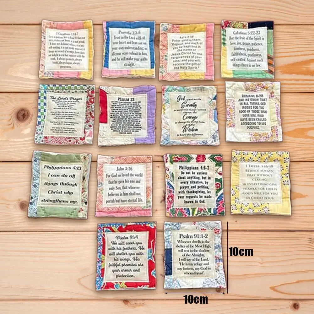 Creative Individually Colorful Pocket Prayer Quilt with Cross Inside Prayer Gifts Handmade Sew Quilt Christmas Gifts