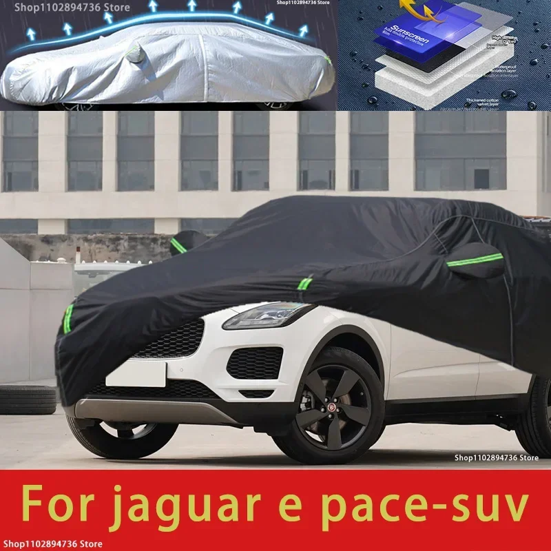 

For Jaguar E pace Fit Outdoor Protection Full Car Covers Snow Cover Sunshade Waterproof Dustproof Exterior black car cover