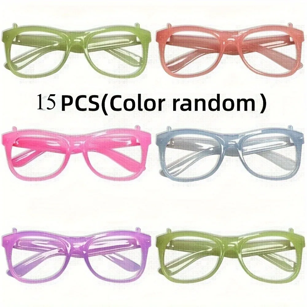5/12pcs UV Glow in The Dark Glasses Fashion Colorful Birthday Light Up Fluorescent Glasses for Fun Neon Party view 4