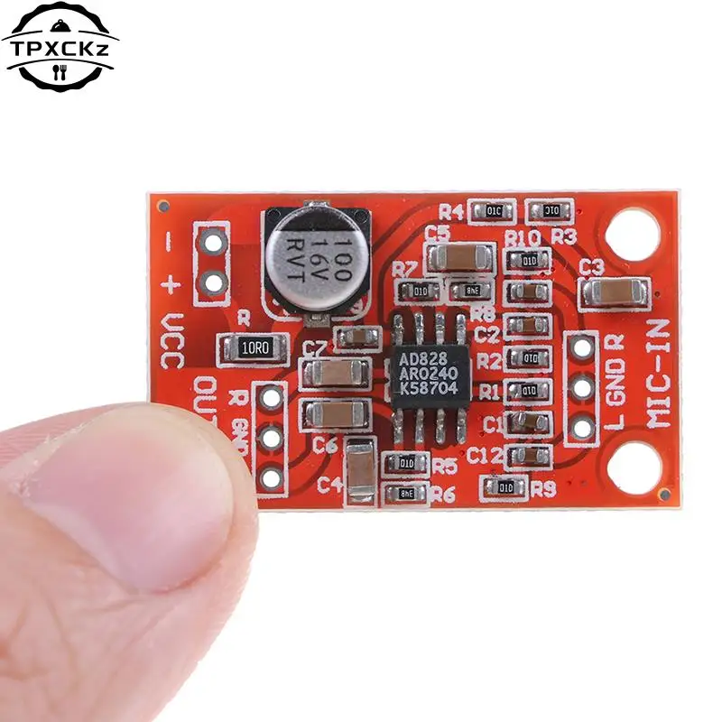 High Quality DC 3.7V-15V 12V AD828 Stereo Dynamic Microphone Preamplifier Board Mic Preamp DC 3.7V-15V 12V