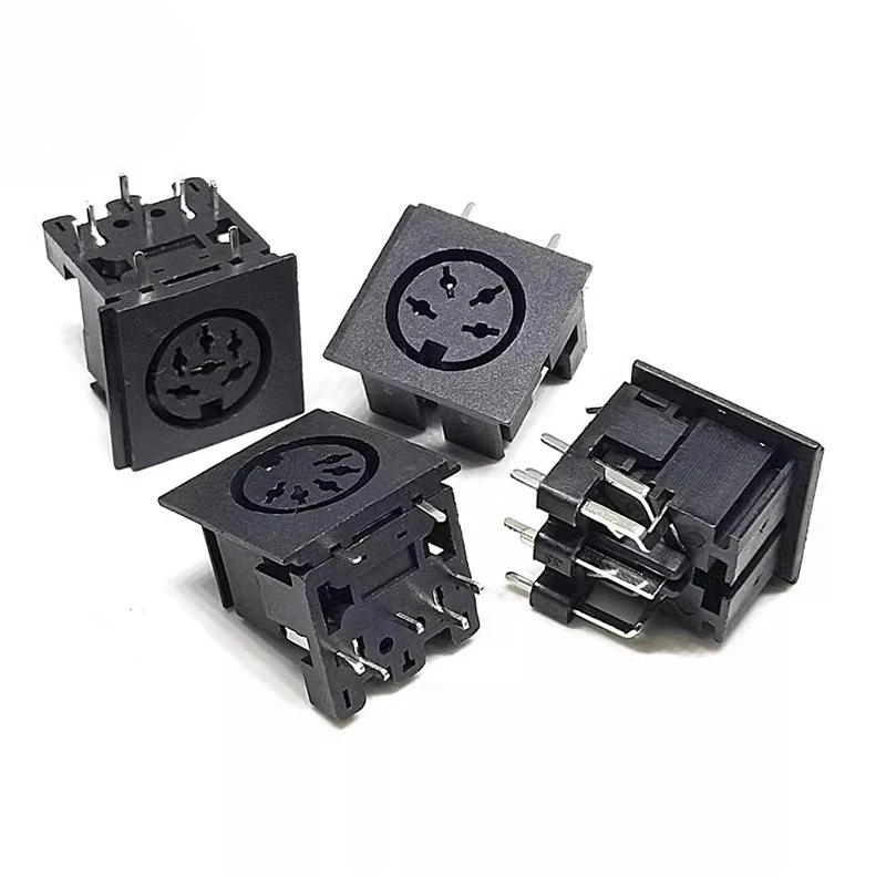 100 Stück Lötanschluss DIN 3 4 5 6 7 8 Pin DIN-Stecker-Buchse mit Kunststoffgriff + Buchse mit gepelstem Panel-Mount-Chassis – Detail 10