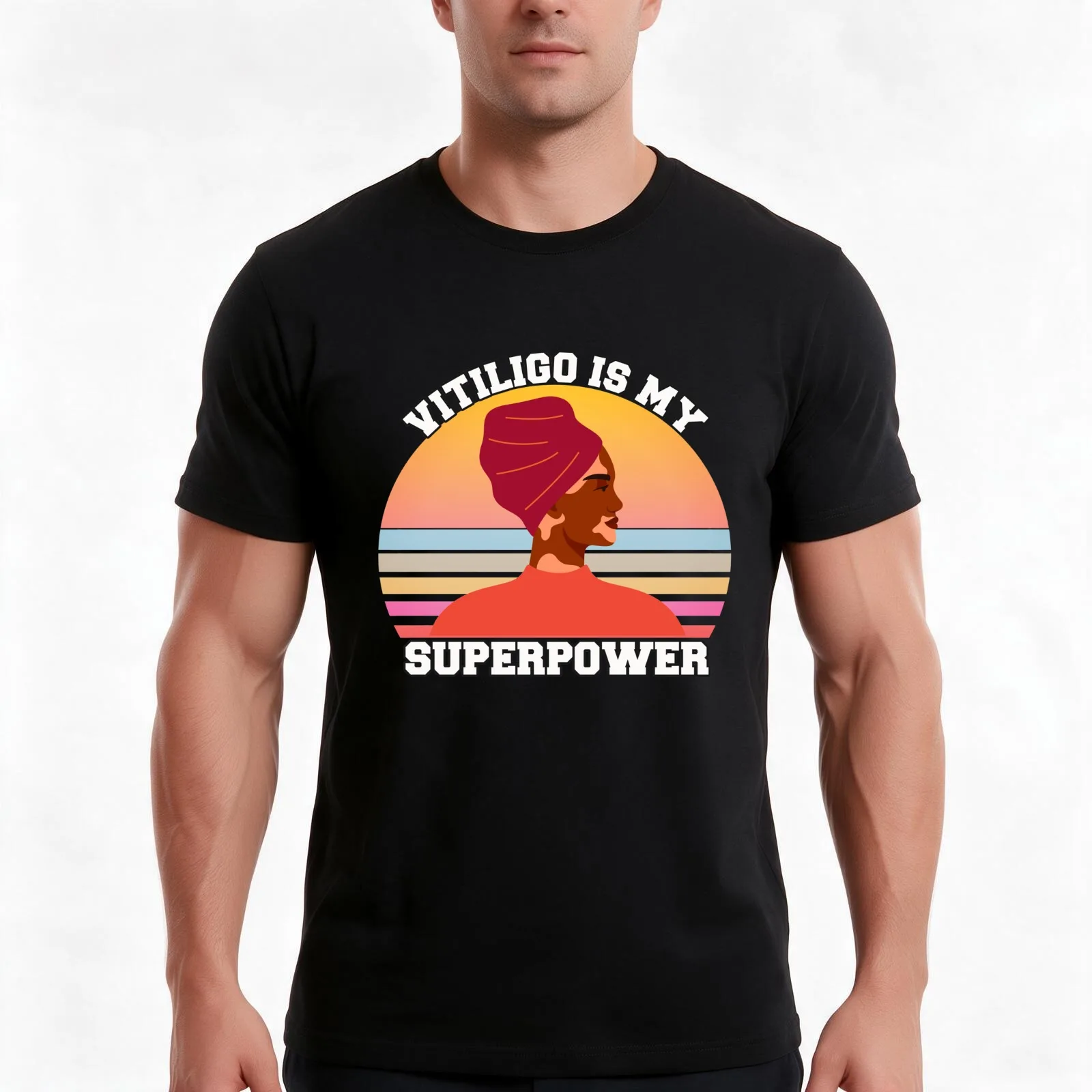 Vitiligo is my Superpower- Vitiligo T-Shirt, Summer Casual Cotton Tee, Oversized Streetwear Tops, Vintage Graphic Print