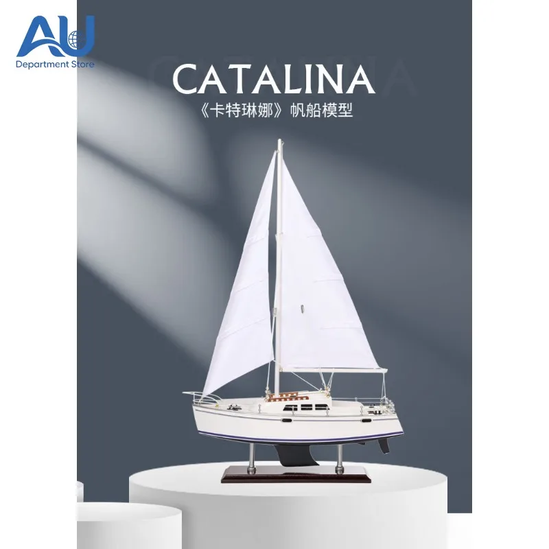 Single Mast Sailboat Solid Wood Custom Craft Mediterranean Style Business Gift