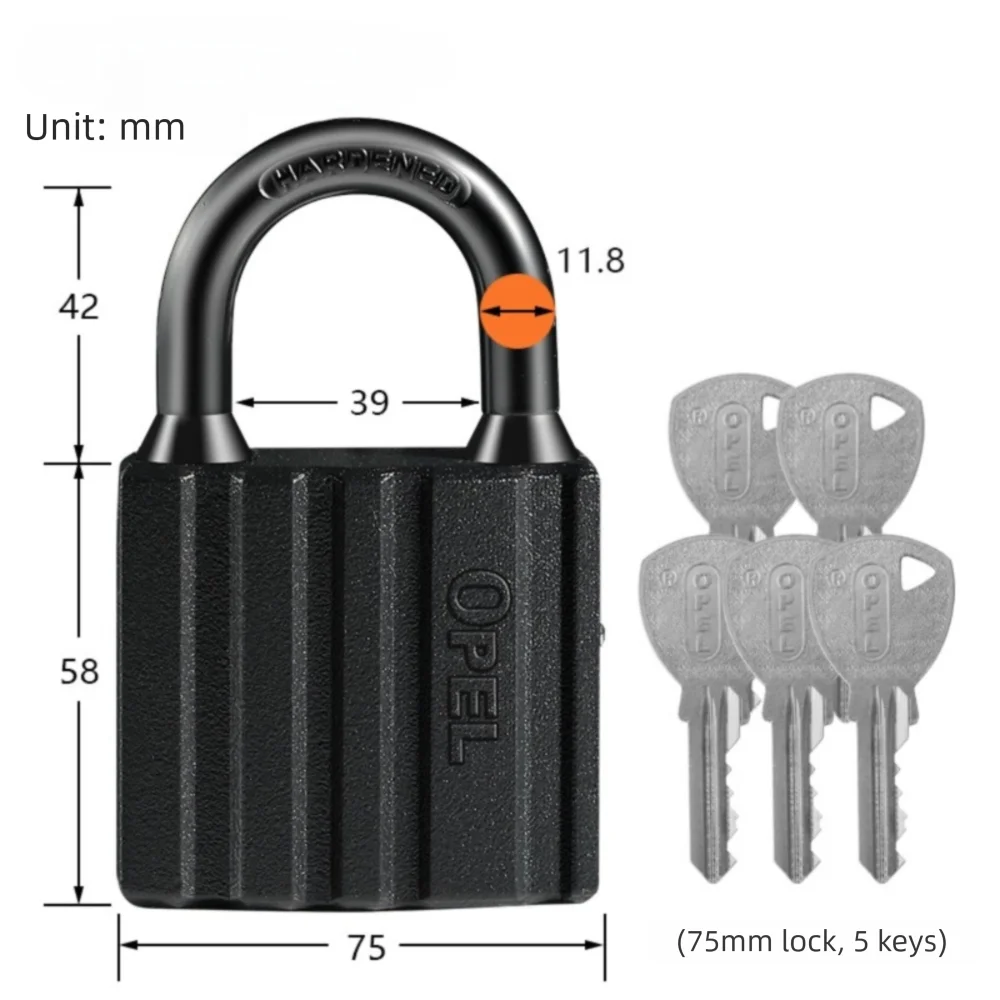 Useful Metal Heavy Duty Padlock Waterproof Safely Security Lock with Keys Rust Proof Gate Locks Toolbox
