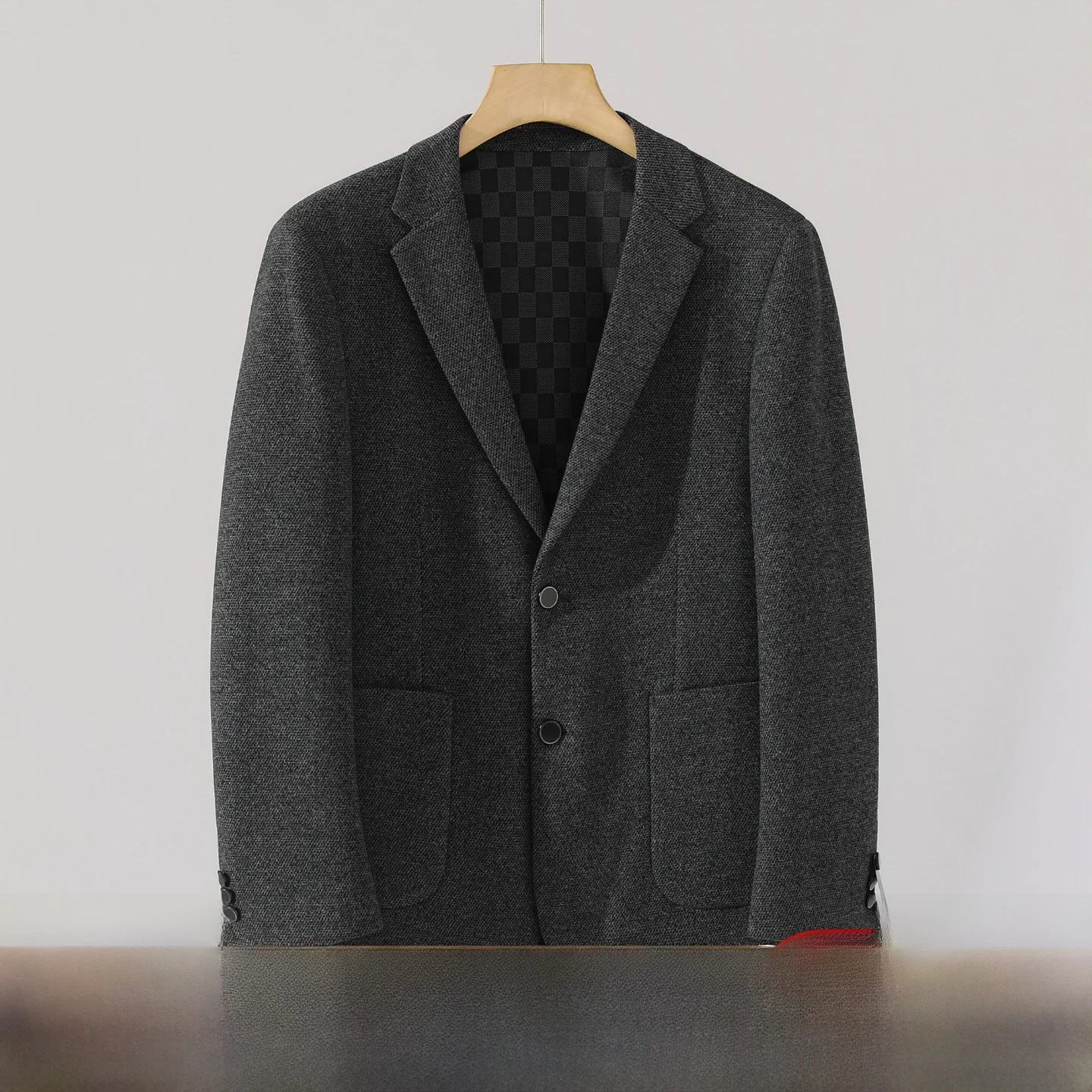 High-End Men's Pure Color Business Casual Woolen Suit Jacket Autumn Winter Fashion Urban Style Polyester Viscose Acrylic Lyoc...