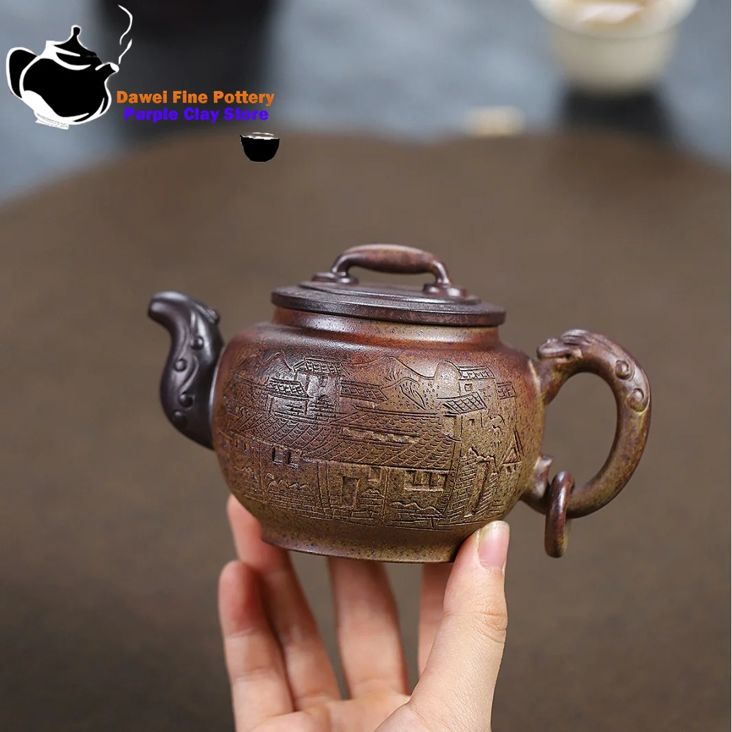 

Yixing handmade purple clay teapot, jade ring teapot, ultra-high temperature wood fired Chinese Kung Fu tea set