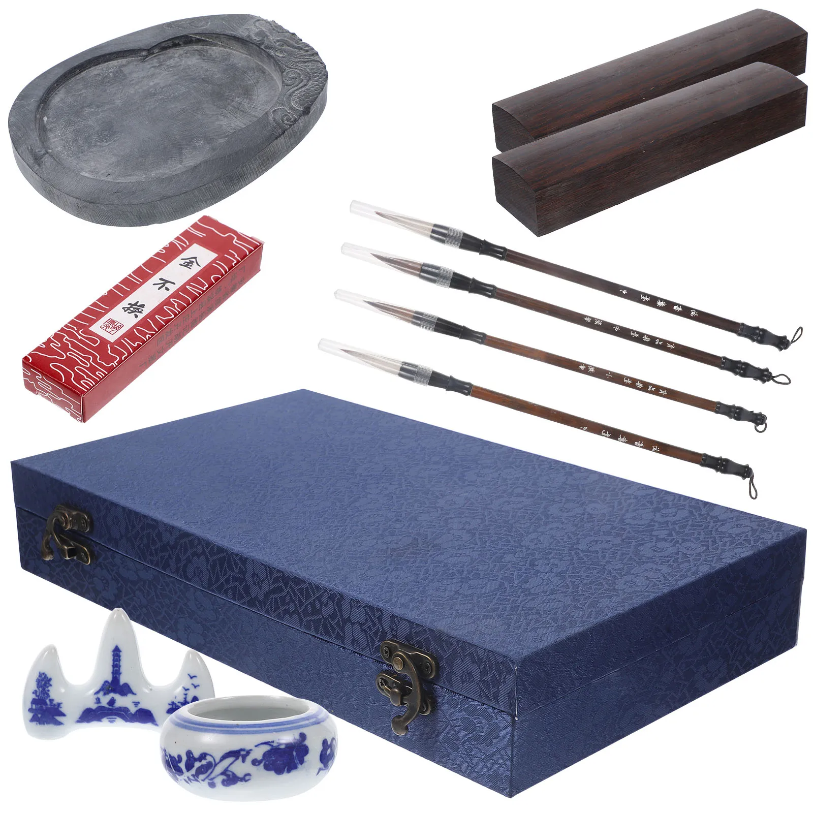 

Portable Calligraphy Writing Brush Set Ink Stone for Student Practice Lightweight Durable Material Art Supplies Study Writing