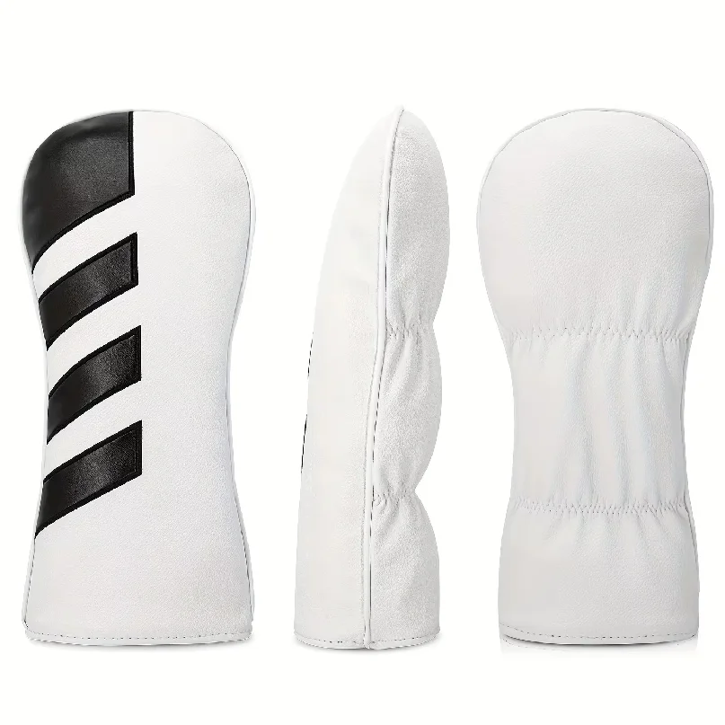 1pc or 3pcs Golf Wood Head Covers Compatible for Driver, Fairway, Hybrid Clubs - Durable Headcaps with Style Options,