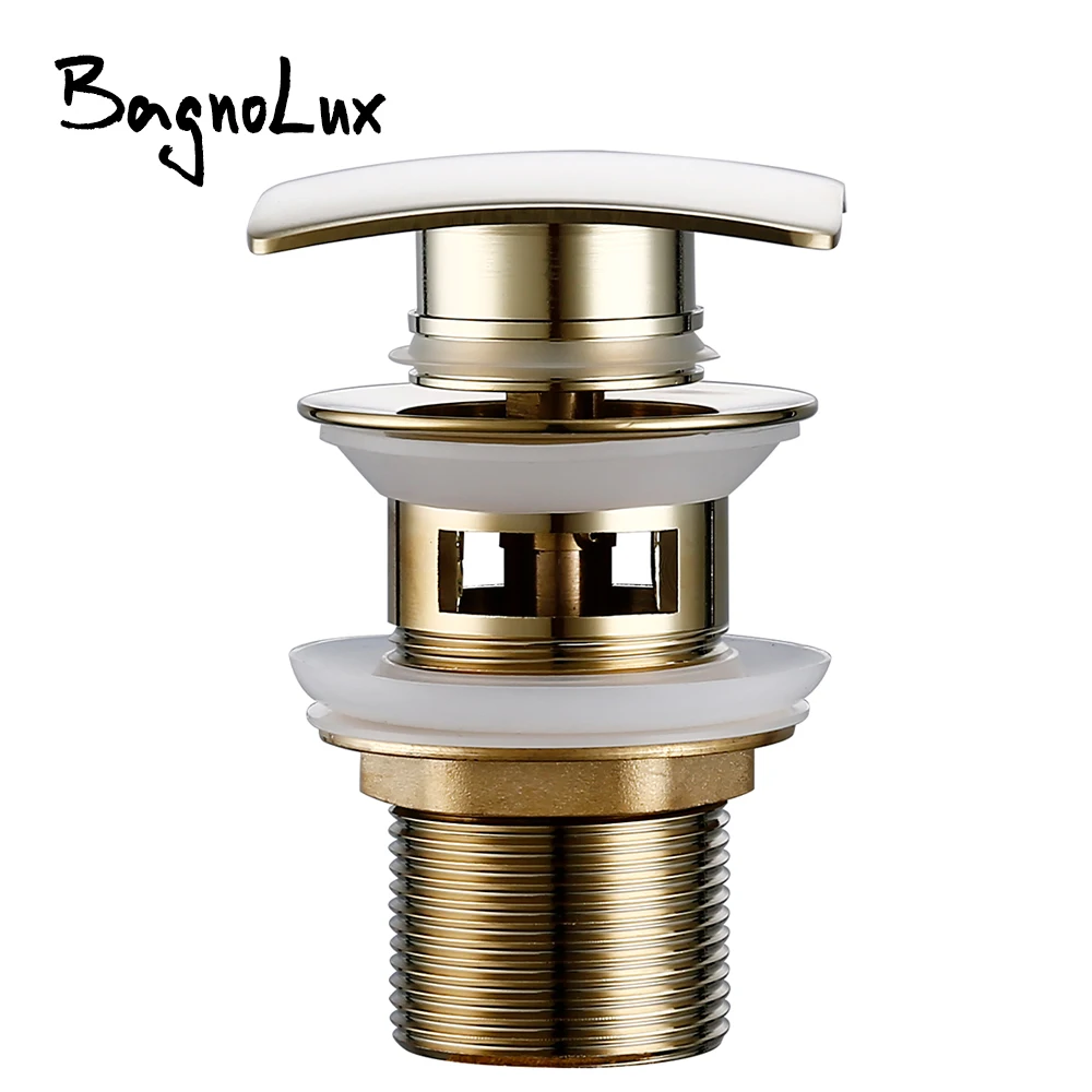 Bagnolux Gold Black White Brass Basin Sink Pop-Up Drainage Square Antifouling Easy To Clean Kitchen Pipe Bathroom Accessories