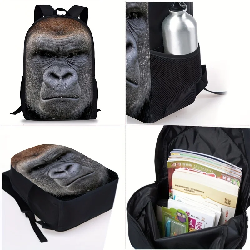 

Gorilla schoolbag, animal print backpack, lunch bag, pen case, children's schoolbag
