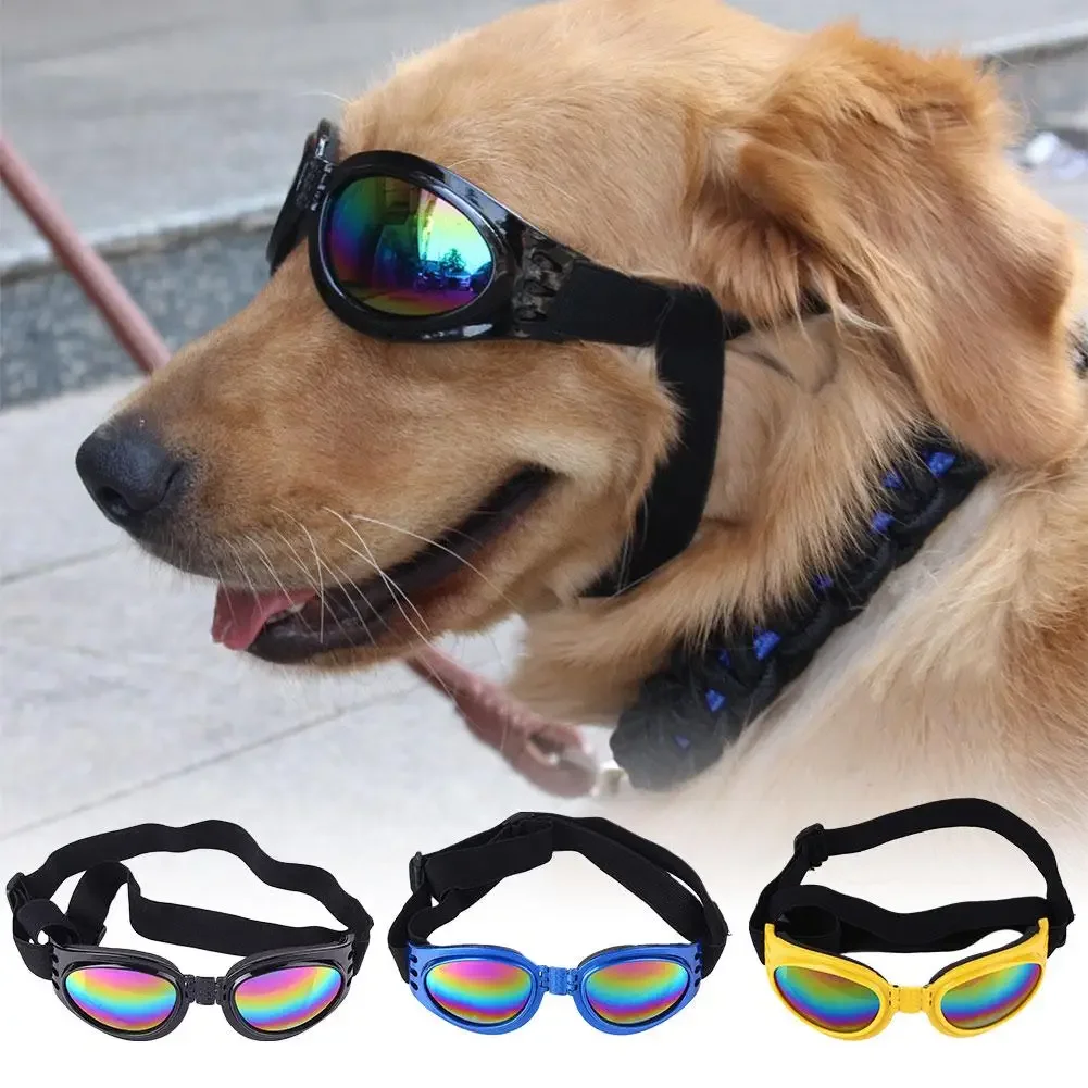 Gafas de sol plegables para mascotas, lentes de protección UV para perros pequeños, medianos y grandes, accesorios para gatos, suministros para mascotas, 6 colores