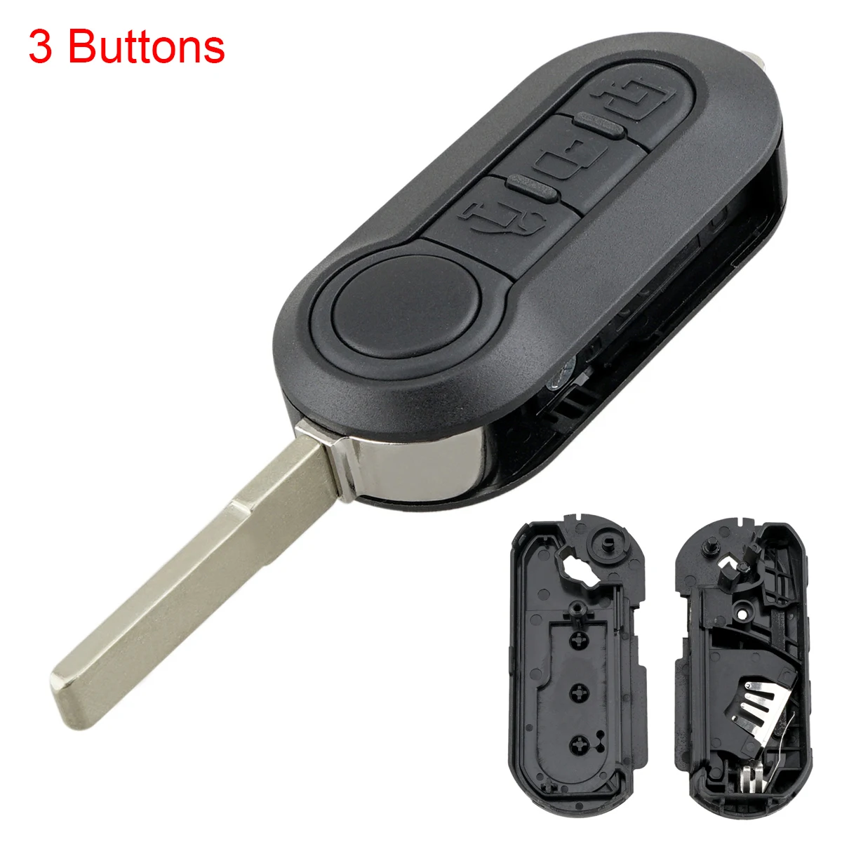 

3 Buttons Flip Folding Car Key Fob Shell Fit for Fiat 500 Doblo DUCATO Panda Punto Peugeot Key Shell Case Remote Control Housing