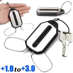 Thin Light Pinch Nose Convenient Presbyopic Glasses Portable Folding Integrated Presbyopic Glasses Keychain Legless HD Glasses