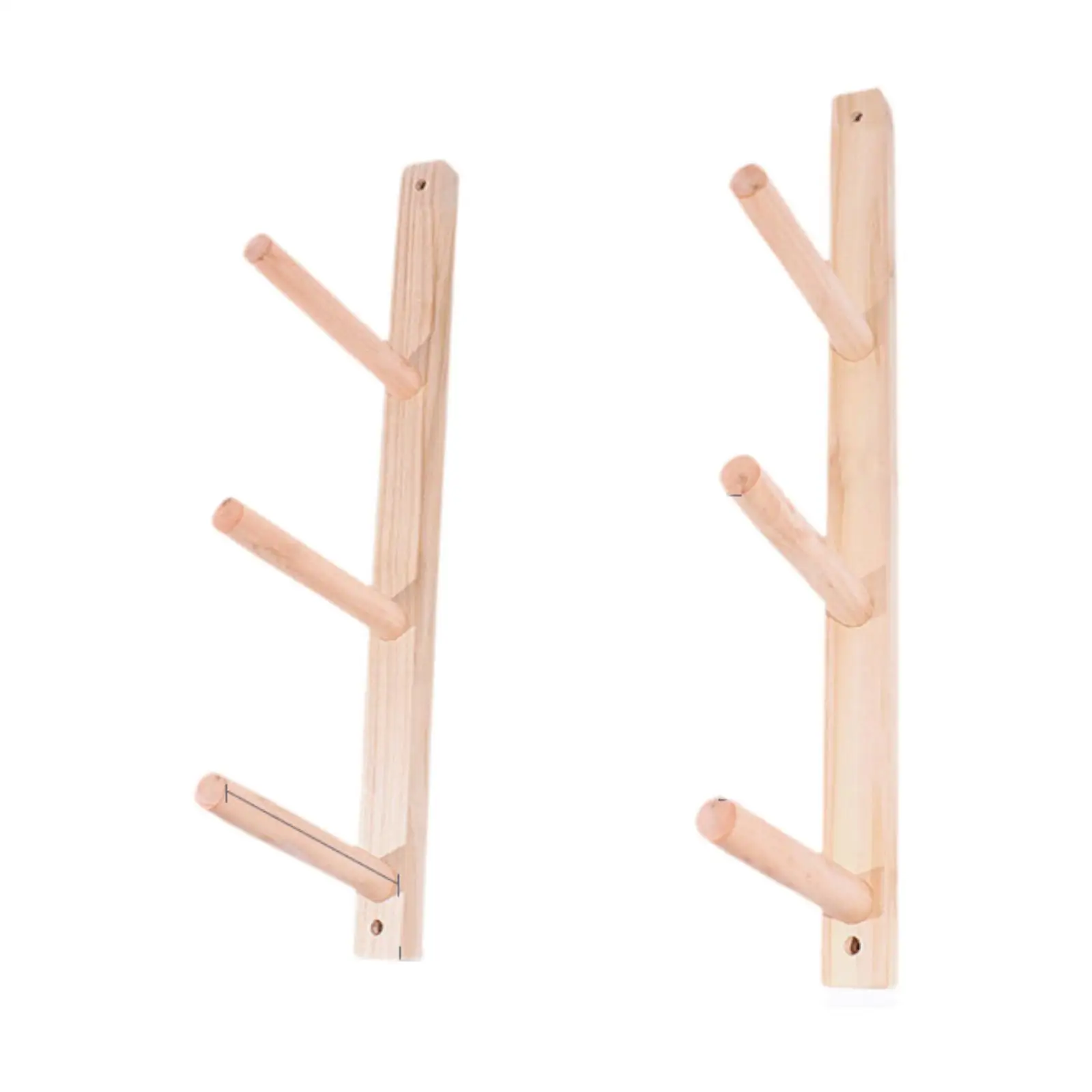 2x Wood Yoga Mat Storage Rack Portable Wall Hooks for Skateboard Foam Roller