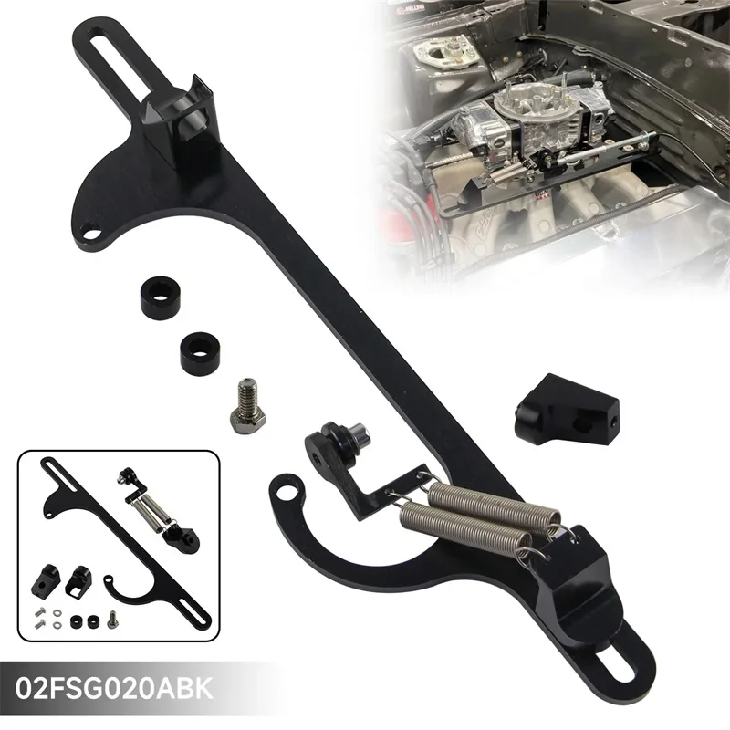 Black Performance AdjustableThrottle Cable Return Spring Bracket for 4150 4160 Series Carburetor Edelbrock Billet Aluminum