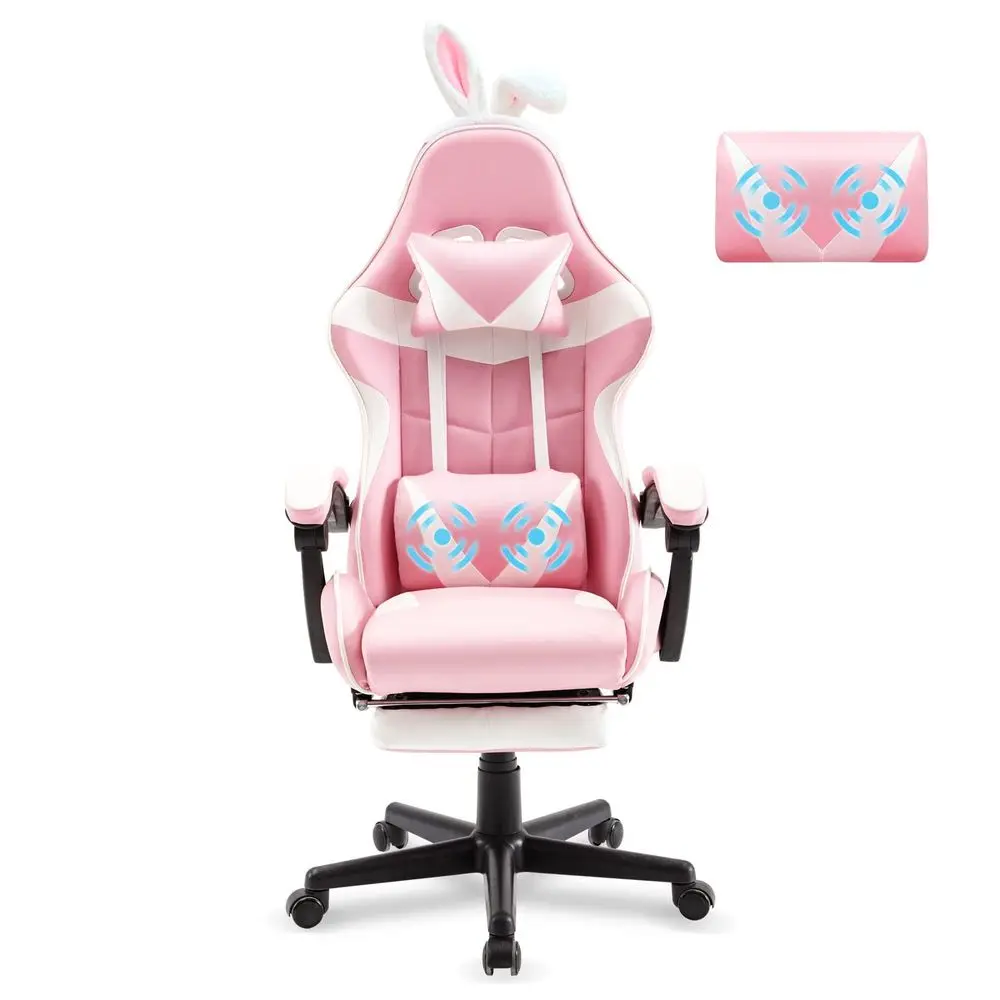 Gaming Computer Chair with Footrest, Adjustable Video Game Chairs for Adults, Heavy Duty Office Chair with Headrest and Lumbar S