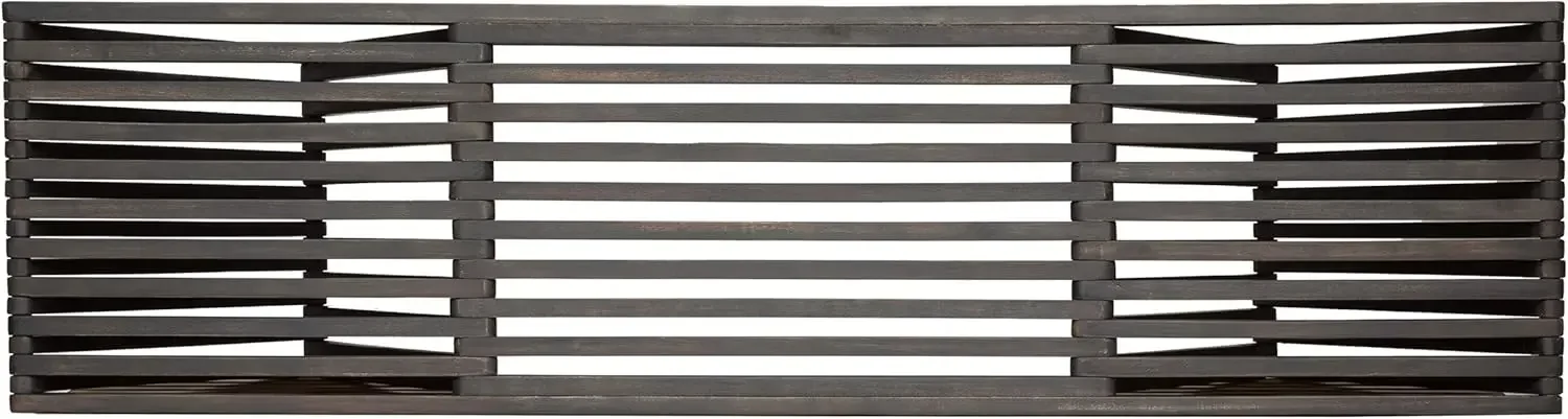 Knight Home Esme Outdoor Acacia Wood Bench, Dark Gray Finish