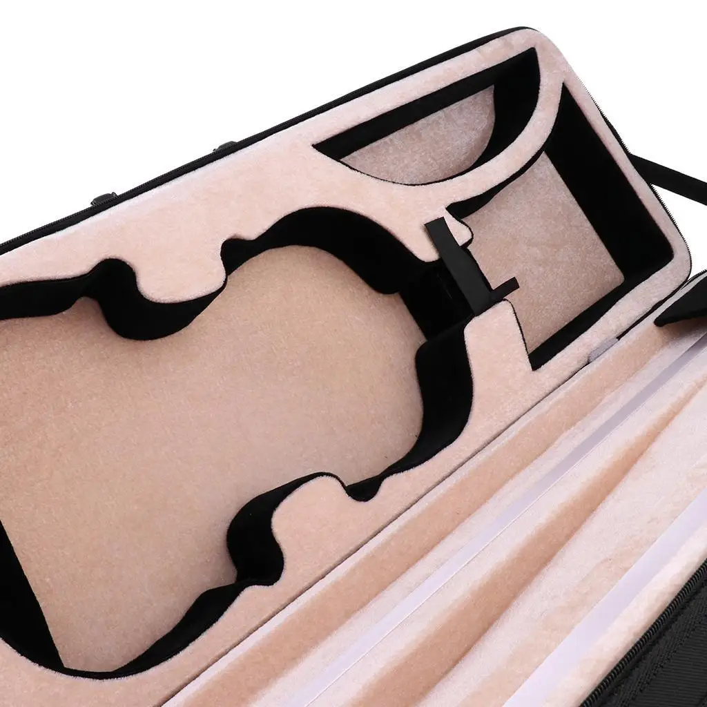 4/4 Violin Enhanced Foam Carrying Case Bag Box Built-in Hygrometer Black