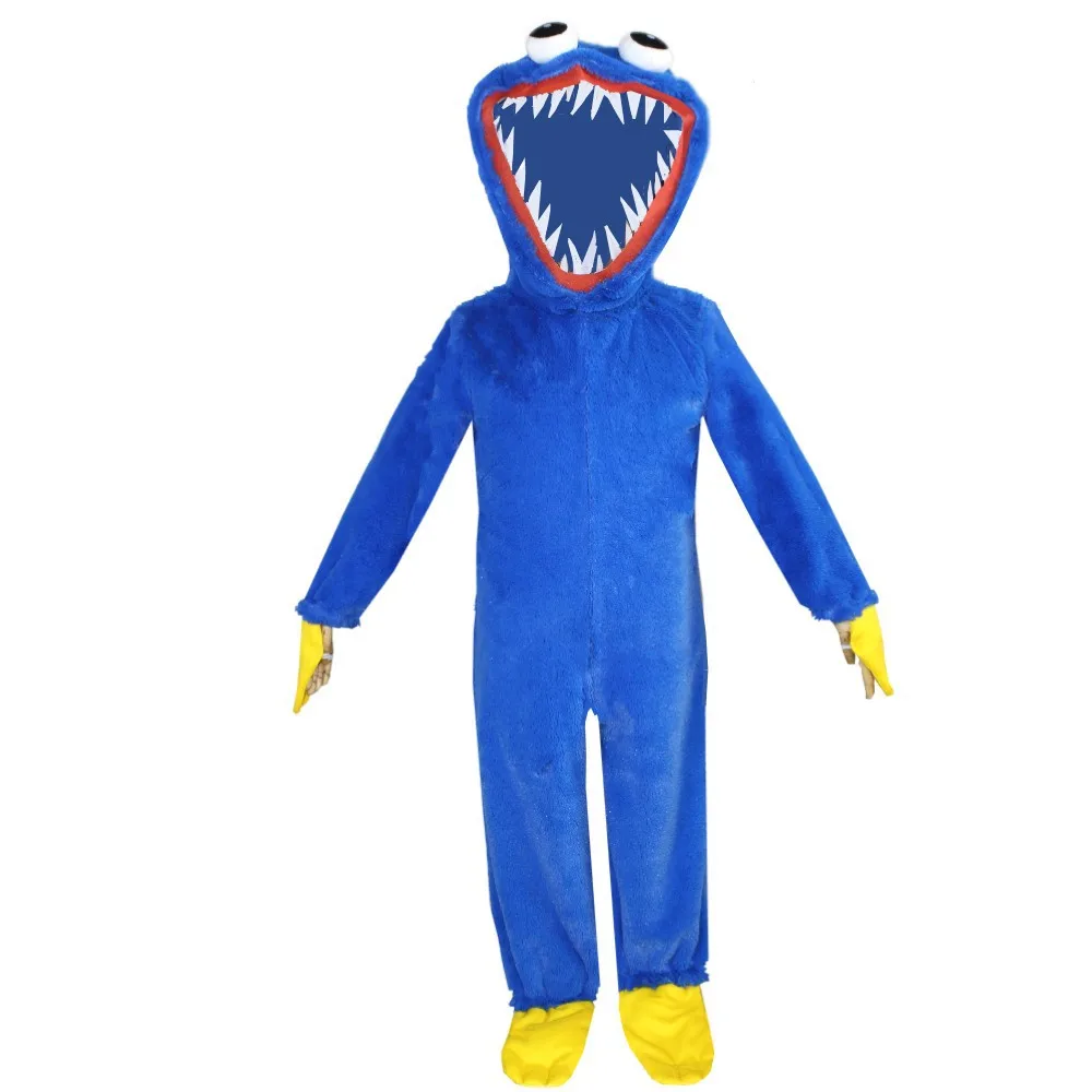Hot Halloween Blue Mouth Monster Role Playing Costume Time Game jumpsuit Kigurumi Plush Toy Children\'s Party Christmas Gift Whol