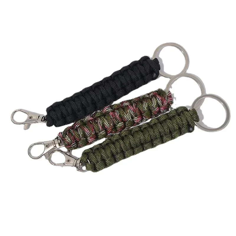 Outdoor Keychain Ring Camping Carabiner  Paracord Cord Rope Camping Survival Kit Emergency Knot Opener Keychain Tools