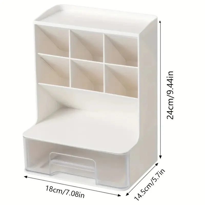 Organizzatore di strumenti cosmetici di grande capacità con cassetti Scatola portaoggetti obliqua per pennelli per trucco per riporre pennelli Rossetti Ombretti