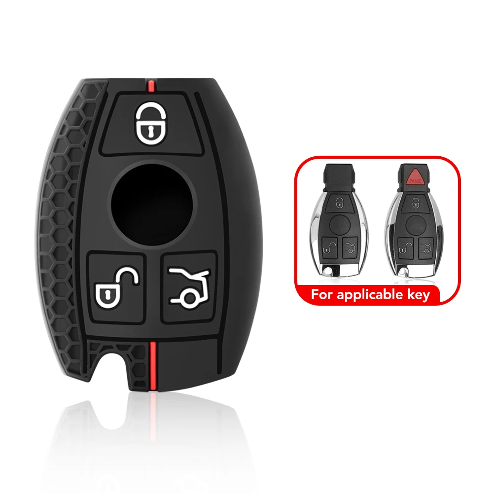 Silicone Car Remote Key Fob Case 2/3 Buttons Cover For Mercedes benz CLS CLA GL R SLK AMG A B C S Protective Shell
