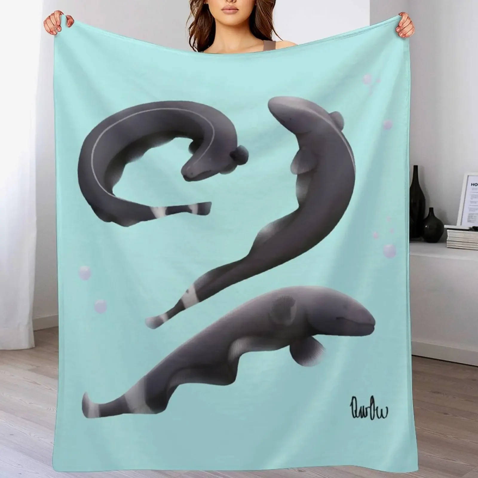 

Ghost knife fish Throw Blanket Custom decorative Flannels Hairys Blankets