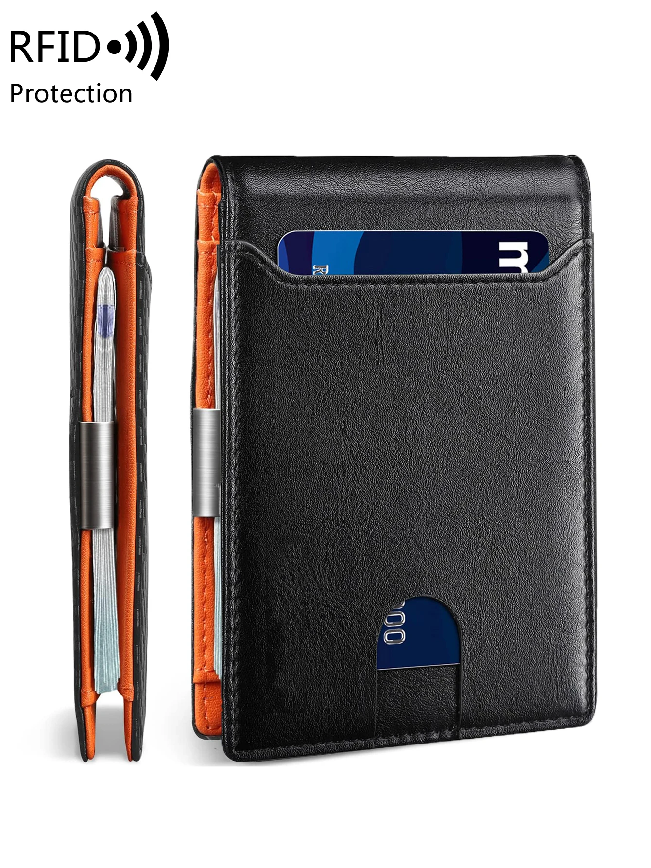 Minimalistisches Herren-Portemonnaie, multifunktional, RFID-blockierend, für die Vordertasche, tragbarer Kartenhalter, einfarbig, große Kapazität, 11-Karten-Geldbörse
