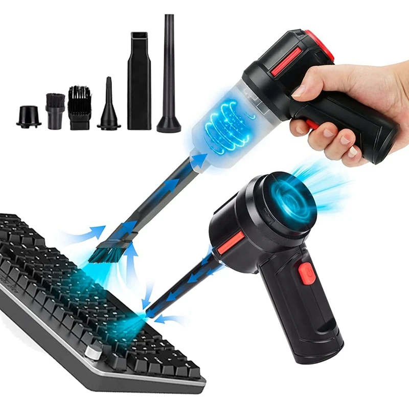 Compressed Air Duster & Mini Vacuum Keyboard Cleaner 3-In-1 Portable Vacuum Cleaner Vacuum Cleaner