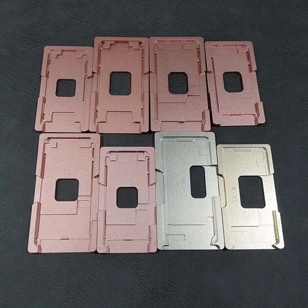 ด้านหน้าด้านนอกกระจกหน้าจอ LCD ตำแหน่งแม่พิมพ์สำหรับ iPhone X Xs XsMax 11Pro 12การจัดตำแหน่ง OCA Location โลหะแม่พิมพ์โทรศัพท์ซ่อมเครื่องมือ