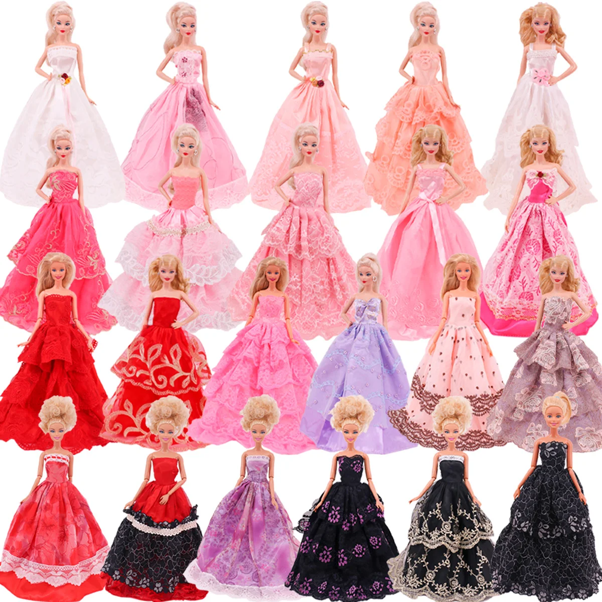 

Doll Clothes Princess Evening Dress Banquet Party Beautiful Dress Embroidery Tulle Large Dress For Barbiees&BJD Accessories Gift