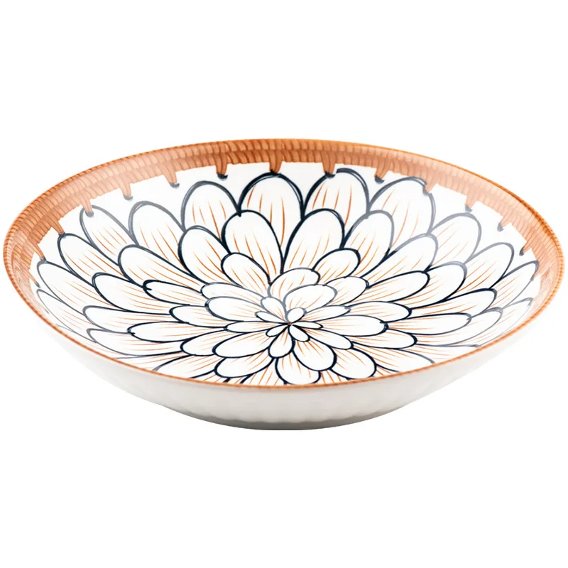 الفاخرة الطفل الكبار طبق السيراميك النمط الياباني لطيف مجموعة أدوات المائدة المزجج اللون عملية سلطة فواكه وعاء التغذية هدية الإبداعية