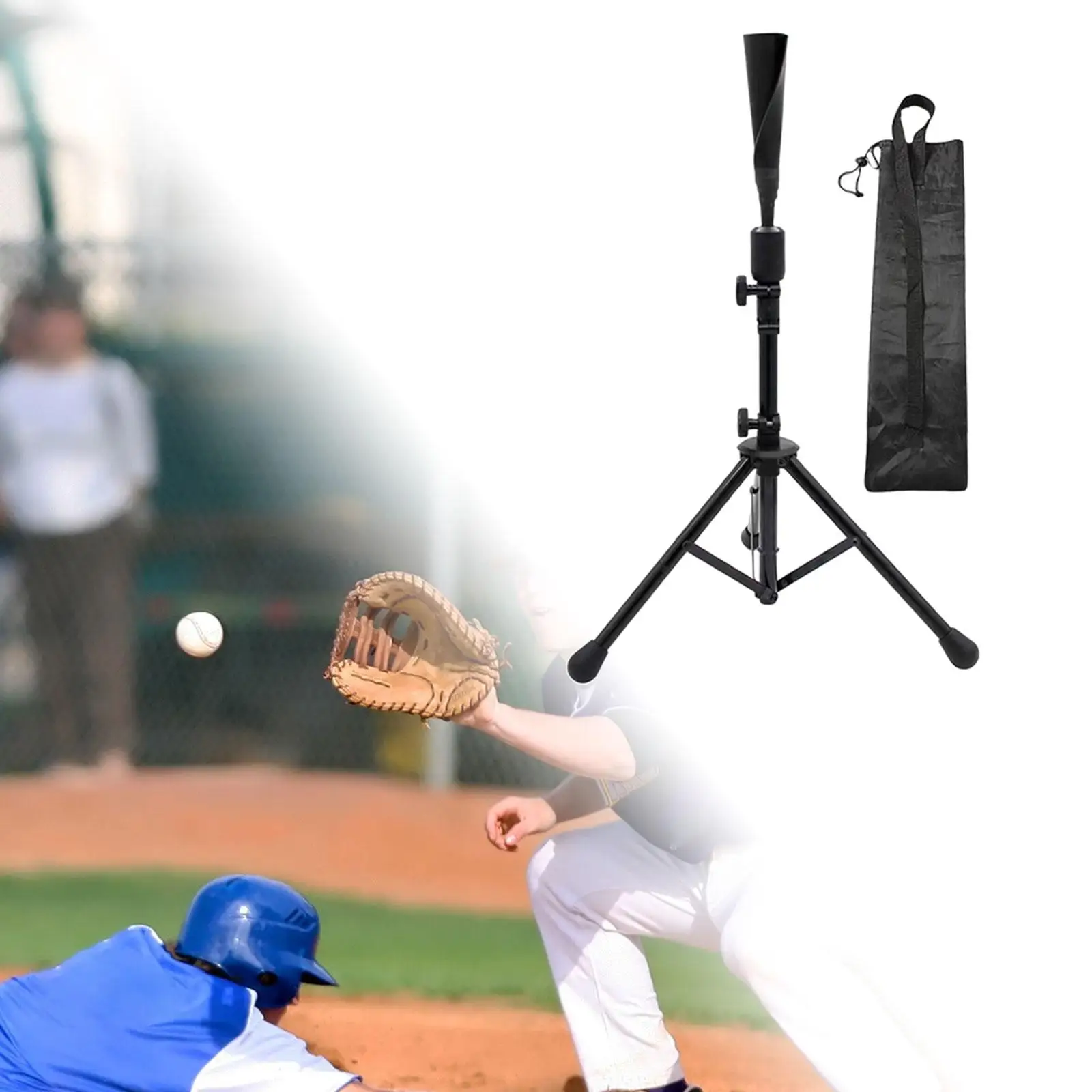 Baseball Batting Tee Hitting Tee Stand Training Equipment Adjustable Height Professional Teeball Hitting Tee for Men, Women,
