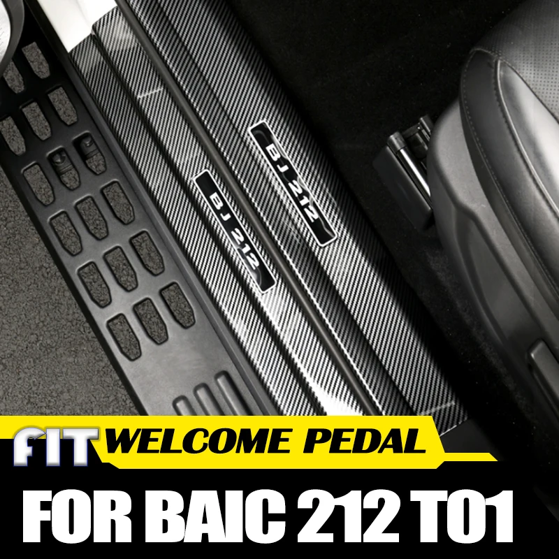 

Car Welcome Pedal Fit for BAIC 212 T01 2024 2025 Modified Door Sill Decorative Protective Strip Car Interior Accessories