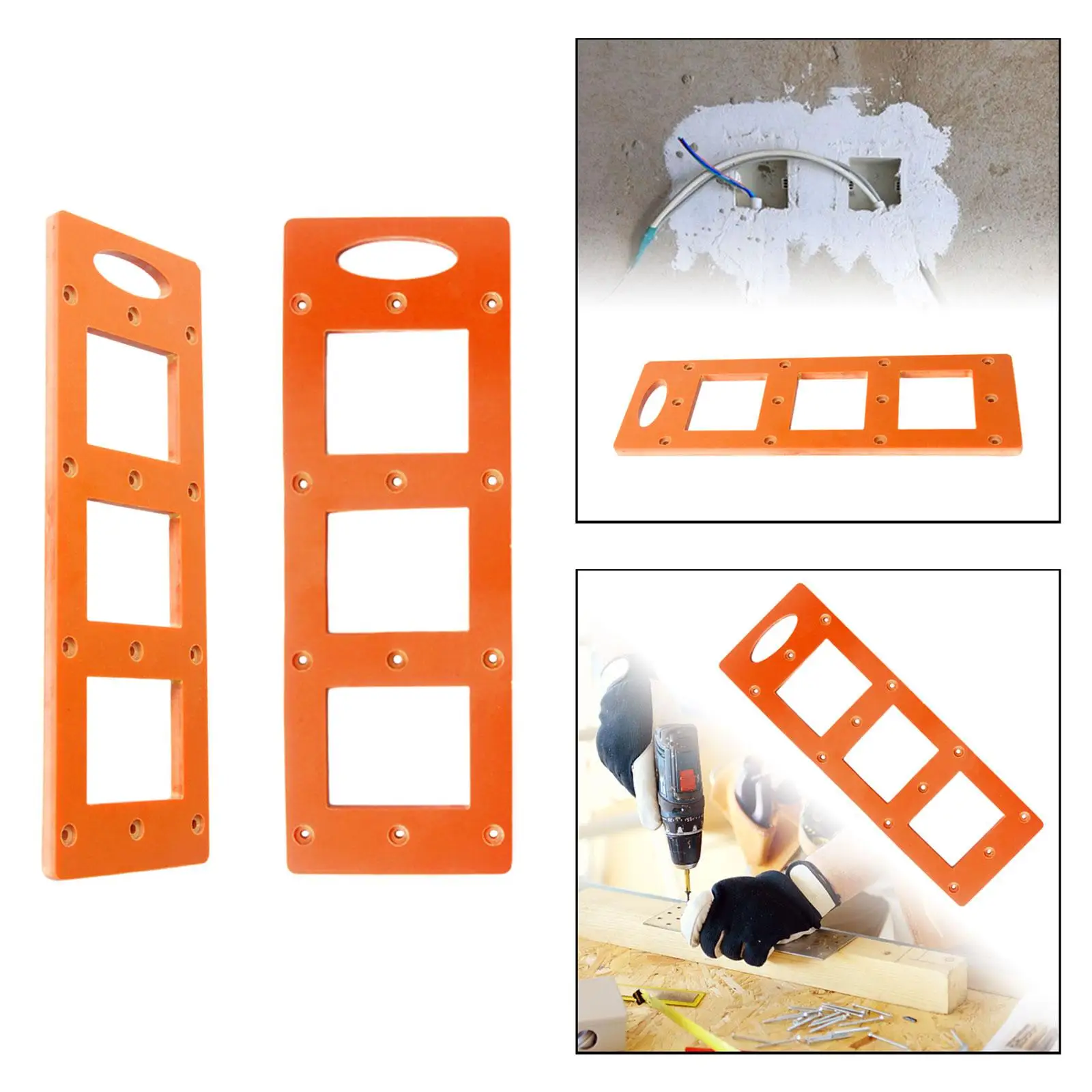 Socket Slotting Template for Woodworking, Slot Template with Hanging Hole, Sturdy for Lines Drawing, Cortador de slot quadrado, Housing Holder