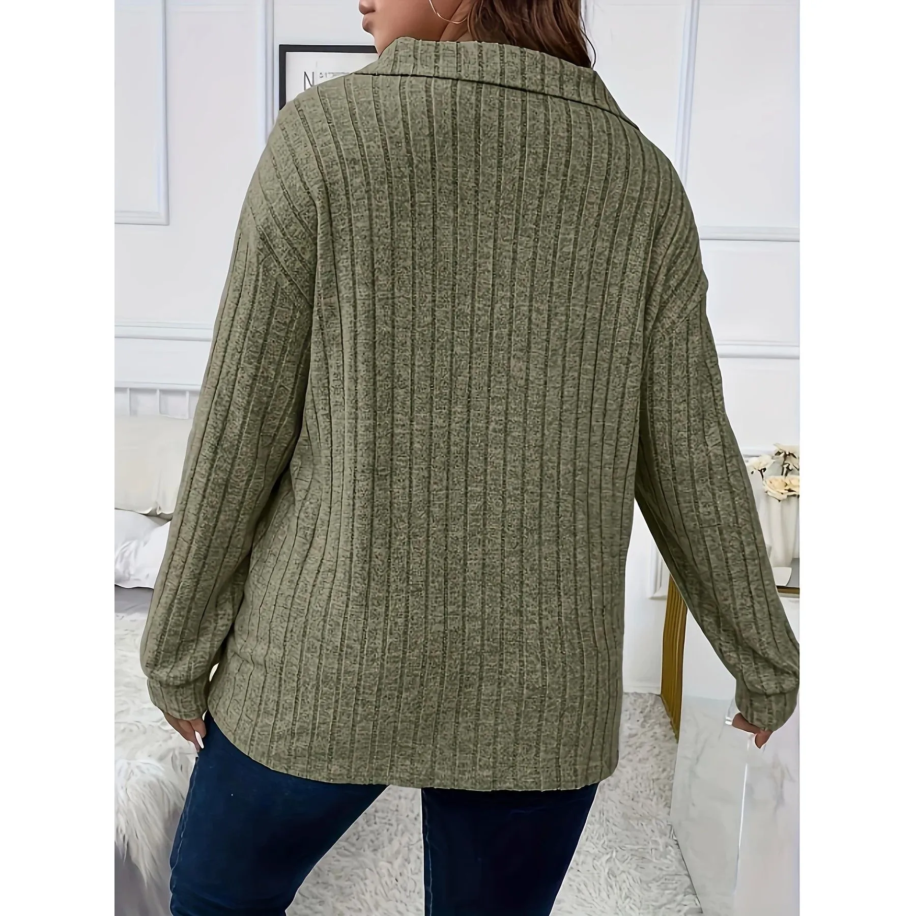 Damska koszulka plus size, codzienna, długa, wygodna, z miękkiego materiału, modna.