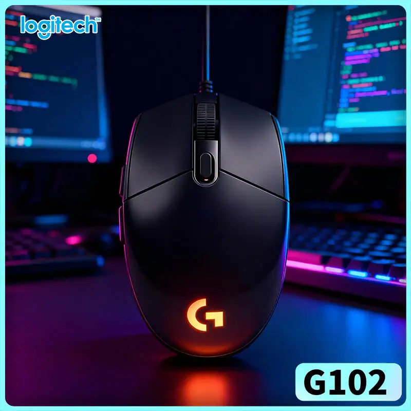 Logitech G102 Prodigy Mouse, 1000Hz Polling Rate, RGB Sync, Ergonomic Design, 6 Customizable Keys for Gamers