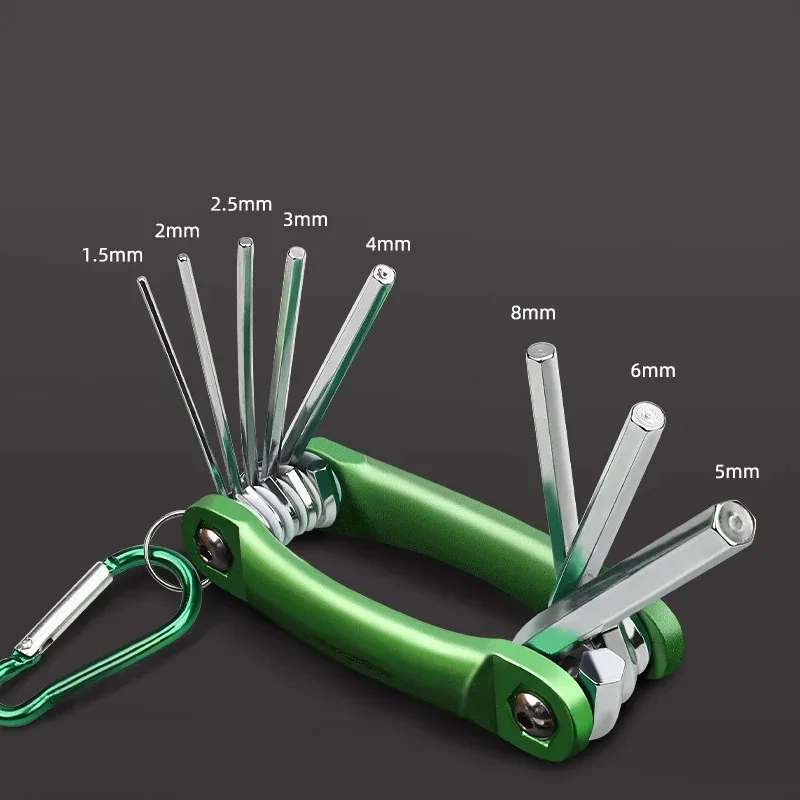 8 in 1Auto Repair Tool Hexagonal Wrench Set with Folding Function Portable Foldable Bike Multitool