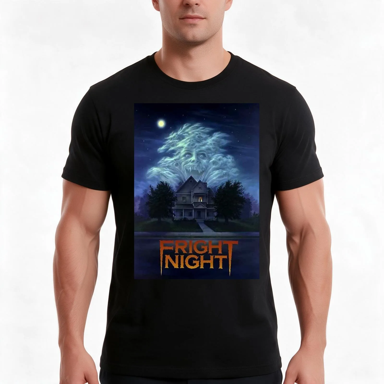 fright night T-Shirt Summer Casual Cotton Tee Oversized Streetwear Tops Vintage Graphic Print Loose Fit Short Sleeve