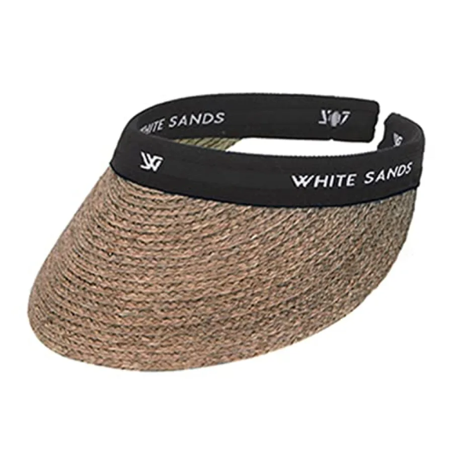 

Raffia Straw Sun Visor Patented Removable Headband New Lazare