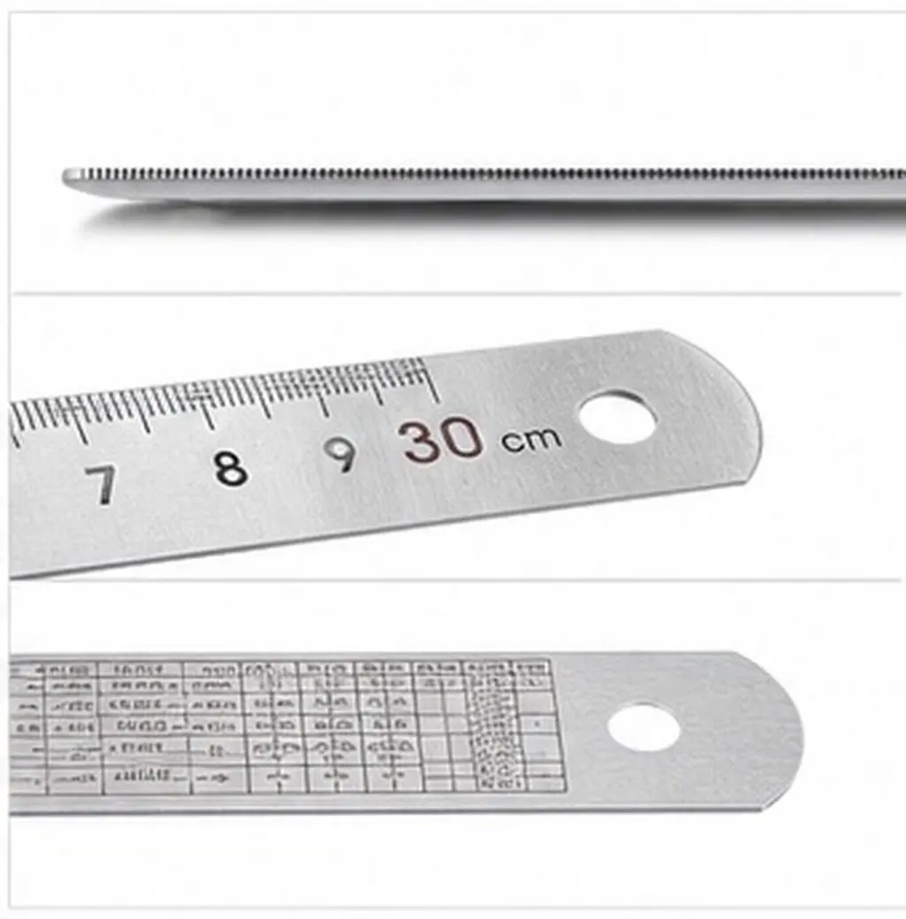 Stainless Steel Double-Sided Measuring Ruler for Sewing, Engineering, and Drafting – Precision Straight Edge